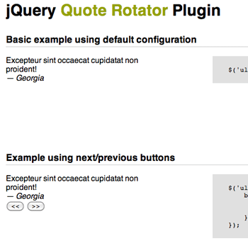 Click to view demo. Quote Rotator Demo